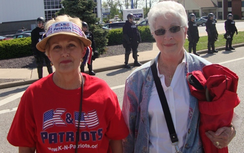 Riot police protecting Obama from Tea Party Protesting grandmothers