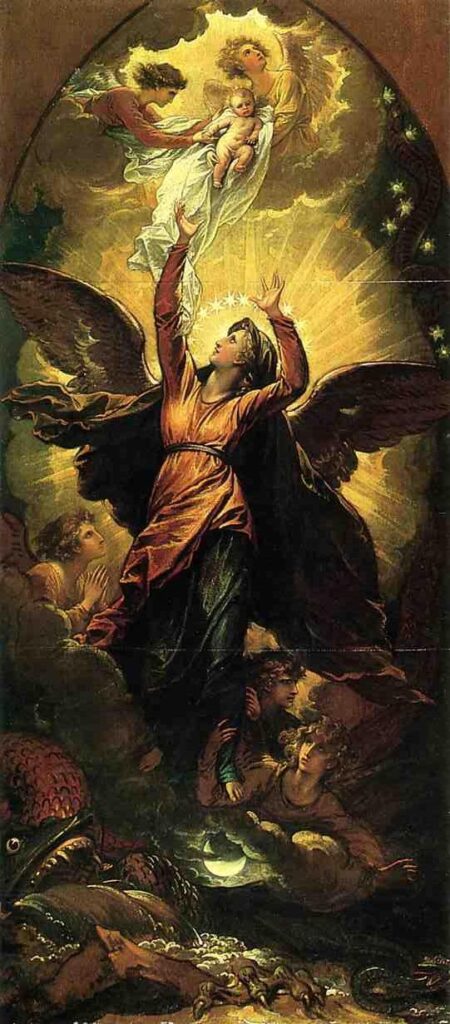 The Woman Clothed with the Sun Fleeth from the Persecution of the Dragon Benjamin West Date: c.1797