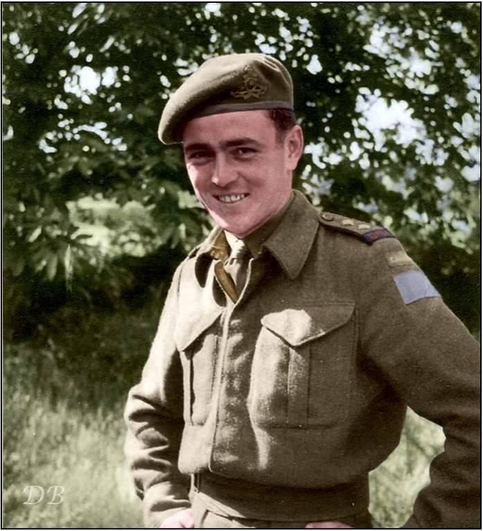 Lt. James Montgomery Doohan, 14th Field Artillery Regiment of the 3rd Canadian Infantry Division Colorized by Doug Banksee