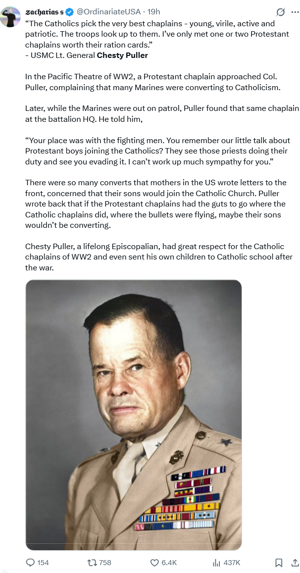 Chesty Puller and Catholic Chaplains